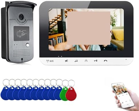 EDEDE Wireless Video Doorbell Camera, Tuya Smart Video Intercom System MonItor Video Door Phone Camera Support for Home Security(Not TF Card)