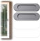 Dumhuts 2 maniglie autoadesive ovali scorrevoli in lega di alluminio, design moderno, senza foratura, per porte di fienili, finestre, armadi (grigio, 148*35 mm)