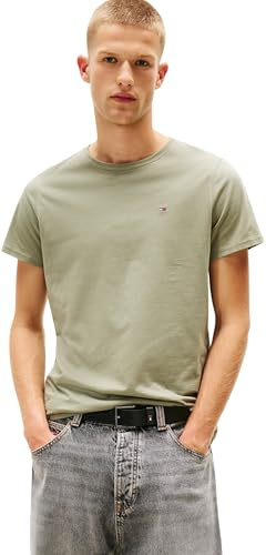 Tommy Jeans Herren T-Shirt Kurzarm Original Slim Fit, Grün (Utility Sage), XXL