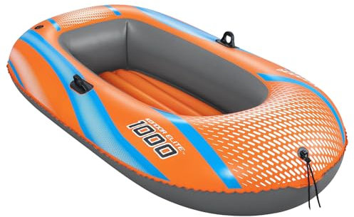 Aufblasbares Fischerboot für eine Person, Schlauchboot, 1100D PVC Luftboot mit 3 Luftkammern, Inflatable Boat, Small Boat aufblasbares Schlauchboot, One-Man Raft(149x85x38cm)