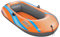 Aufblasbares Fischerboot für eine Person, Schlauchboot, 1100D PVC Luftboot mit 3 Luftkammern, Inflatable Boat, Small Boat aufblasbares Schlauchboot, One-Man Raft(149x85x38cm)