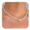 YEAMLTE Muschelkette, Muschelkette Damen, Seestern Choker, Boho Kette Muschel, Sommer Schmuck, Damen Natural Shell Choker Halsketten, Muschel Schmuck, Strandresort-Stil (1 PCS)