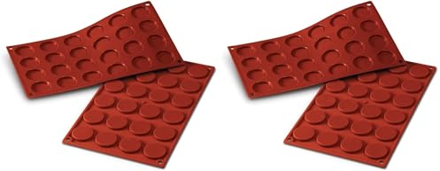 Silikomart SF030/C 20.030.00.0060 SF 30 FLORENTINS - SILICONE MOULD ø35 H 5 MM, Terracotta, 1.4-inch (Packung mit 2)