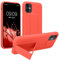 kwmobile Carcasa Compatible con Apple iPhone 11 - Funda para móvil con Soporte y Agarre para Dedo Coral