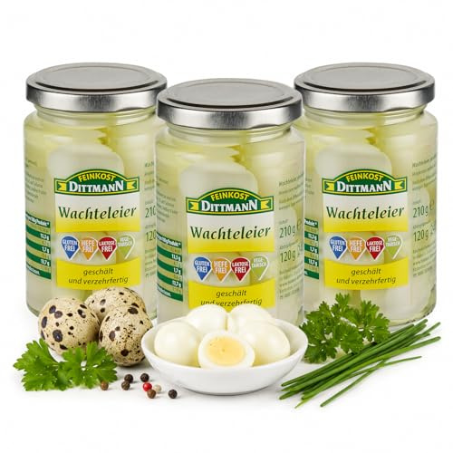 Feinkost Dittmann Wachteleier 220g Glas – 3er Pack