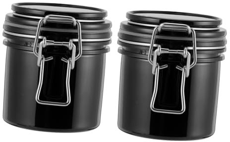 DEARMAMY Eyelash Glue Storage Container Jar Activated Carbon – 2pcs Black Moisture-Proof Sealed Design for Eyelash Extension Supplies