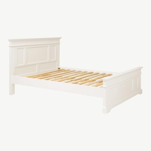Gainsborough Bed Frame, Hampton Style, White or Vintage Cream, Beveled Edges, Paneled Headboard & Footend, Double 4ft6 or King Size 5ft | Quality Wooden Bedroom Furniture (CREAM - Double 4ft6)