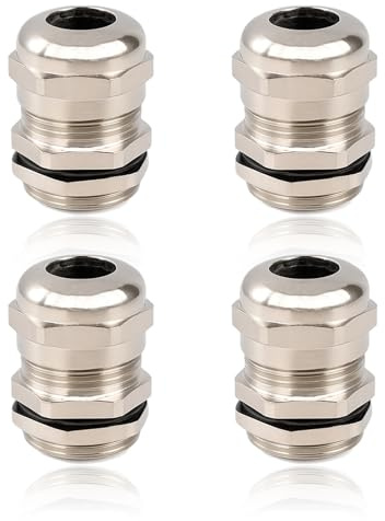 4 PCS PG11 Metall Kabelverschraubungen, IP68 wasserdicht & staubdicht, Messing vernickelt Kabelverbinder für 5–10 mm Kabel, Kabeldurchführung für Abzweigdosen, Maschinen, Schalttafeln