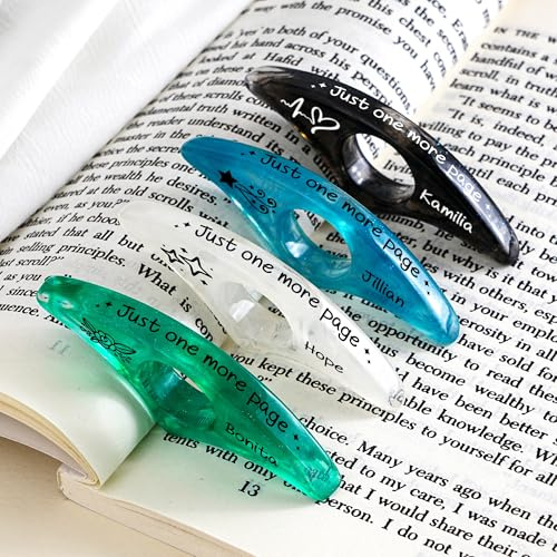 Porte-page Résine Personnalisé, Pince-pouce Résine, Accessoire Livre, Cadeau de Noël et Anniversaire pour Amoureux des Livres