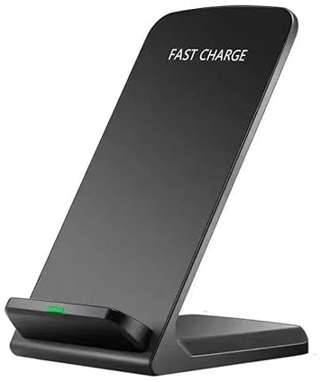 15W Fast Wireless Charger Stand Qi Wireless Charging Dock with Universal Type-C LED Indicator for iPhone, Samsung & Qi-Enabled Devices (BLACK)
