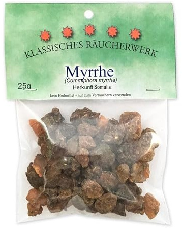 25g Myrrhe Harz – 100% Naturharz (Commiphora Myrrha) aus Somalia – Aromatisches Räucherharz für Rituale, Meditation, Reinigung & Aromatherapie – Premium Baumharz für vielerlei Anwendungen