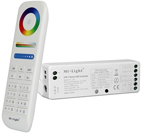 lighteu®, Miboxer Milight 8 Zonen Fernbedienung und 5 in 1 Smart LED Strip Controller