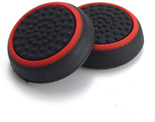 Fundas para palanca de mandos para el pulgar de silicona para mandos PS4, Xbox One, PS3, Xbox 360, PS2 - Negro y rojo