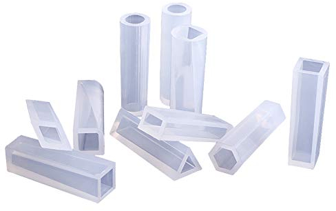 10 Unids DIY Cilindros Joyas Molde de Silicona a Rayas, Molde de Fabricación de Colgantes de Resina Multifuncional Regalos de Joyería Artesanales Transparentes