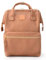Kah&Kee Damen Leder Rucksack -Wasserdicht 15 Zoll Elegant Laptop-Taschen für Lehrerinnen & Büro-Arbeit, ideal für Reisen (Braun Rosa, mittel)