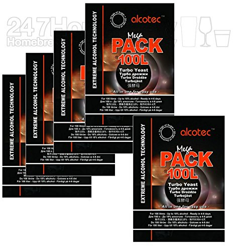 Alcotec 5x Mega Pack 100L Turbo Yeast All in One 18% 4-6 days