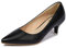 Lnafan Women's Ladies' Slip On Kitten Heels Court Shoes Dress Pumps Office Work Shoes Black Size 5UK