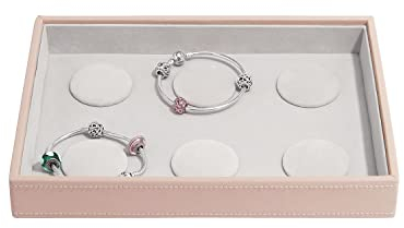 Stackers Blush Pink Classic Medium Jewellery Box 6 Padded Charm Layer