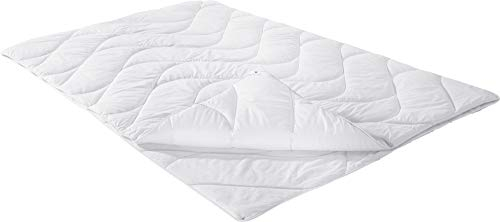 Erwin Müller Vier-Jahreszeiten-Bett Lech, Faserfüllung, Bettdecke, Ganzjahresdecke weiß, 135x200 cm - optimaler Feuchtigkeitsabtransport, pflegeleicht, in ergonomischer Wellensteppung