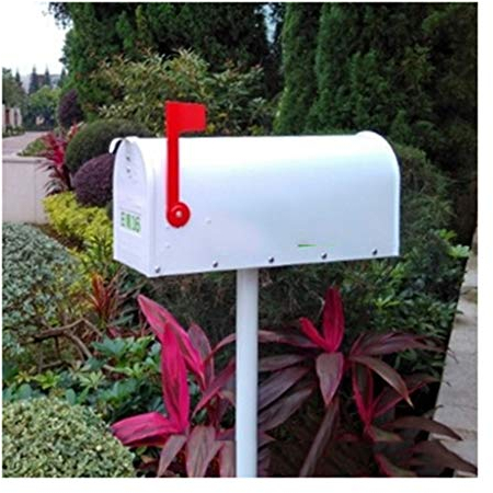 KONGY Briefkasten, Stehend Im Freien Galvanisierter Stahl Wetterfest Post Box Abschließbar Amerikanischer Stil Zeitung Letterbox Letterbox (Farbe : Weiß)