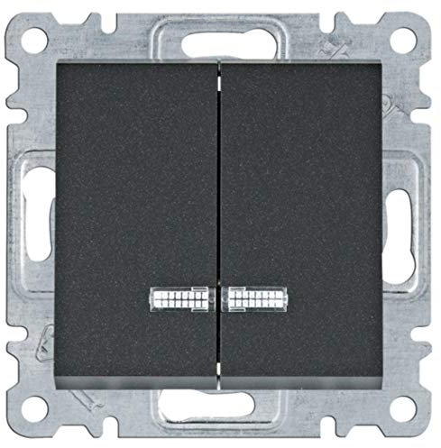 HAGER (KNX+DOM) - Interruptor doble ind lum, lumina, negro