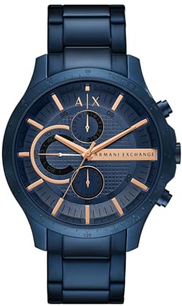 Armani Exchange A|X Chronograph Men's Watch, Blue Chronograph Stainless Steel Watches for Men