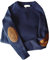BAIXIAOCHI Winter Thick Men'S Sweater Patch All-Match Knitted Bottoming Shirt Men'S Sweater Dark Blue, L