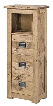 MASSIVMOEBEL24.DE Kommode Mango beige lackiert Railway #381 | 50x30x120 cm (BxTxH) 25 kg Industrial montiert vollmassiv