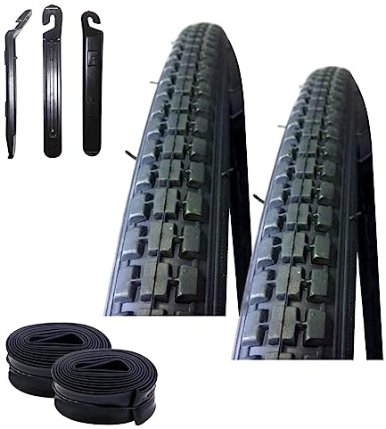 2 x Rexway Fahrradreifen 28 Legend Reflex Pannenschutz Schwarz 40-635 (28 x 1 1/2) + 2 passende Schläuche AV inkl. 3 Reifenheber