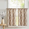 TOPICK Scheibengardine Küche Vorhang Bistrogardine Leinen Optik Blickdicht Gardine Privatsphäre Gaze Schals Scheibengardinen Fensterschal für Wohnzimmer Landhaus 2 Stück 65Bx115H (cm) Braun