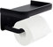 Jnnicong Toilet Roll Holder With Shelf, Black Toilet Paper Holder, Toilet Roll Holder Wall Mounted，Bathroom Adhesive Toilet Paper Holder SUS 304 Stainless Steel Modern Paper Towel Holder.