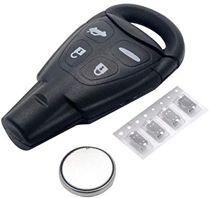 Riloer 2pcs Control Car Key Case With 4 Switches & 1 Battery, Replacement 4 Buttons Car Remote Key