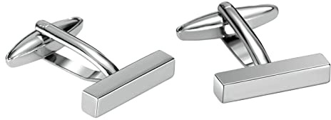 Homxi Manschettenknöpfe Herren Vintage,Rechteckig Manschettenknöpfe Herren Edelstahl Manschettenknöpfe Herren Set Silber