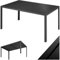 TecTake® Tavolo da Giardino Rettangolare, Telaio in Alluminio Inossidabile, Piano con Listelli Effetto Legno, Piedi Regolabili in Altezza, Design Moderno, 150x90x74,5 cm - Nero/nero