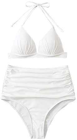 Italienische Damenanzug, 2-teilig Split Badeanzug mit hoher Taille Training ob athletische Wrappers oder Bademode Tee Shirt
