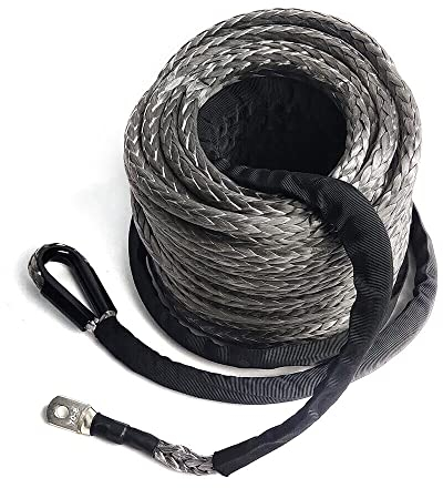 Winch Seil Windenseil Kunststoffseil FüR Off-Road Polished Anodized Synthetikseil Seilwinde Forstseil Draht GeläNdewagen WindenseilfüHrung Synthetik Poliert Grau Winde Forst Kunststoff Seilfenst Rope
