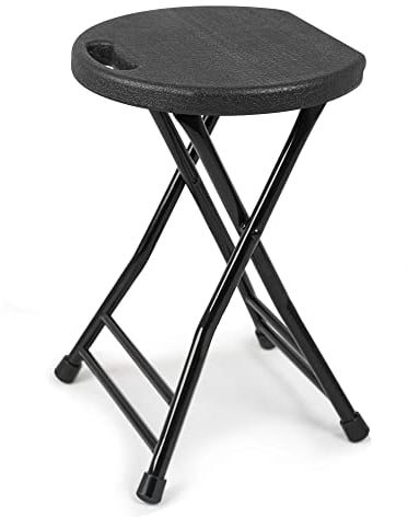 COOZMENT Klapphocker mit Griff, Klappstuhl, klappbarer Barhocker mit rutschfesten Füßen, 272 kg Kapazität, für drinnen und draußen, faltbarer Hocker für Erwachsene (33 x 29 x 45 cm)
