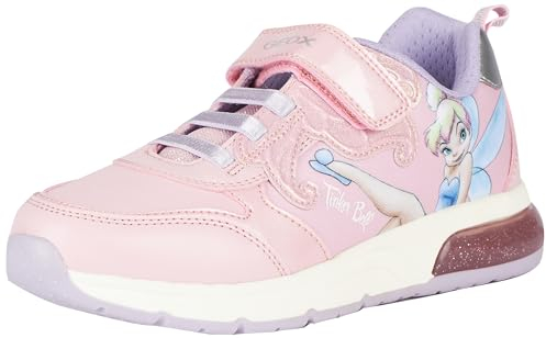 Geox J SPACECLUB Girl Sneaker, PINK/Lilac, 26 EU