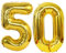 D2D | Party Balloon Zahl 50 XXL in Gold - Größe: 100 cm - Folienballons - Zahlenballons - Geburtstagdeko - Goldene Hochzeit - Helium Ballons