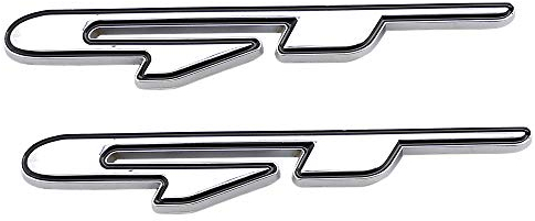 GT-Emblem, Metall, Chrom, Abzeichen für Auto, Kotflügel, Kofferraumdeckel, kurzes Logo, SUV, Coupé, 3D-Aufkleber (Silber)