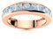 925 Sterling Silber 3MM runde Form Aquamarin Edelstein halbe Ewigkeit Kanal Set Frauen Ehering (Roségold Vermeil, 61)