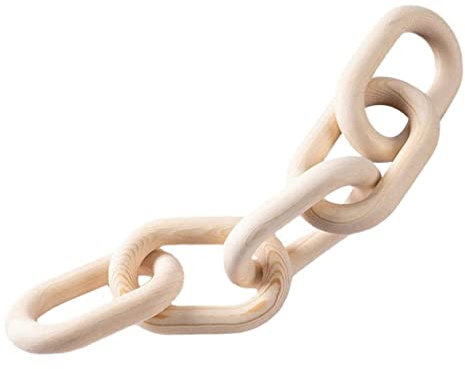 TOPPERFUN Holzkettendekor Hängendes Ornament Für Wand DIY Handwerk Rustikal Holzdekor Für Zuhause Vintage Wandbehang Aus Holzmaserung