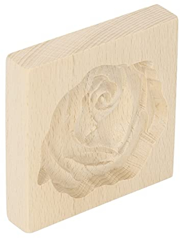 Miokycl Timbro per biscotti in legno, facile da rilasciare, riutilizzabile, lavabile, intagliato, per la cucina di casa, pasticceria (fiore di rosa), Miokycloc2eqw9syb-13