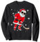 Weihnachtsmann spielt Hockey Pyjama Shirt Eishockey Weihnachtsgeschenke Sweatshirt