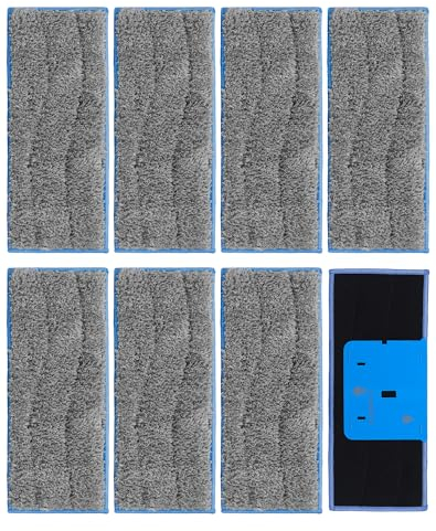 SOSALUK 8 Pcs Lingettes pour Irobot Braava Jet M6 Serpillières Lavables pour Irobot M6134 Serpilleres Réutilisables Chiffons de Nettoyage en Microfibre Produits et Accessoires de Nettoyage