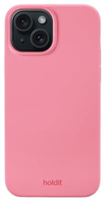 holdit Silikonhülle iPhone 14/13-0,8mm Ultra dünn Handyhülle Silikon - Trendy Slim Silicone case mit Voller Schutz (erhöhte Kante für Kameraschutz) - Rouge Pink