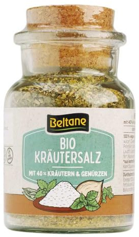 Beltane | Kräutersalz Bio im Glas mit Korkenverschluss | Steinsalz mit 40% Kräutern