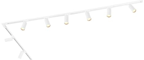 Ledvion Schienensystem lampen 3m 1-Phasen Weiss 8-flammig ohne GU10 Lampe | Fuer Wohnraum Kueche und Essbereich mit flexibler Lichtausrichtung