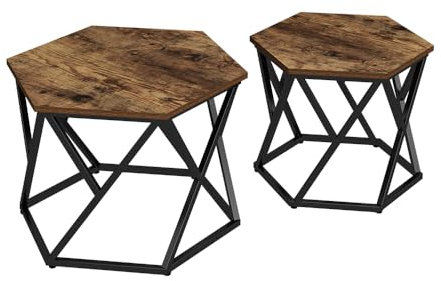 Vicco Couchtisch-Set Fyrk, 2-teiliger Sofatisch, Eiche rustikal, 57 x 57 cm 2er-Set