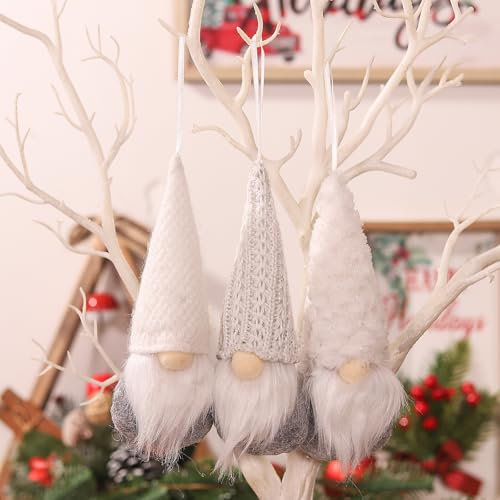 3 Stück Weihnachtswichtel Wichtel Figuren Weihnachten Dekoration Weihnachtsdeko Weihnachten Deko Wichtel Klein Skandinavisch Wichtel Anhänger Weihnachtsschmuck Christbaum Figuren Anhänge (03)